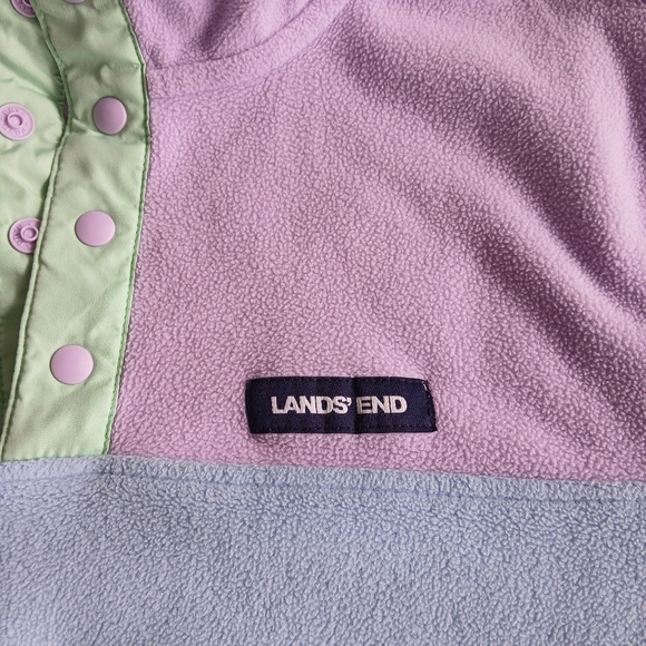 Lands End Pastel Fleece Pullover NWOT size Kid L - Picture 2 of 3
